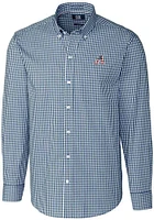 Cutter and Buck Arizona Diamondbacks Mens Navy Blue Easy Care Gingham Long Sleeve Dress Shirt