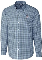 Cutter and Buck Baltimore Orioles Mens Navy Blue Easy Care Gingham Long Sleeve Dress Shirt