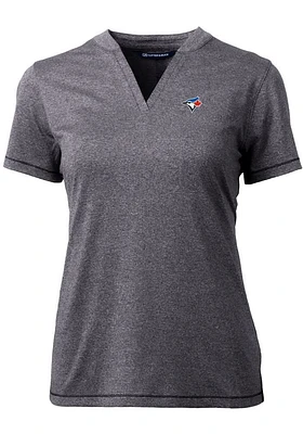 Cutter and Buck Toronto Blue Jays Womens Charcoal Forge Blade Short Sleeve T-Shirt