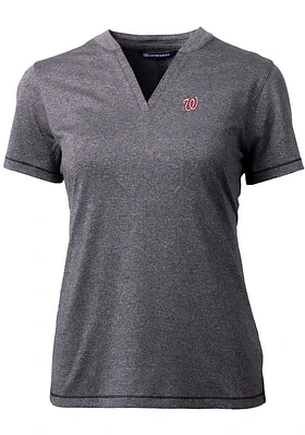 Cutter and Buck Washington Nationals Womens Charcoal Forge Blade Short Sleeve T-Shirt