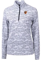 Cutter and Buck Baltimore Orioles Womens Charcoal Traverse Camo Qtr Zip