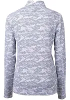 Cutter and Buck Cincinnati Reds Womens Charcoal Traverse Camo Qtr Zip