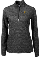 Cutter and Buck Pittsburgh Pirates Womens Black Traverse Camo Qtr Zip