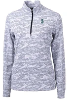 Cutter and Buck Seattle Mariners Womens Charcoal Traverse Camo Qtr Zip