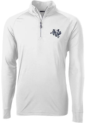Cutter and Buck Villanova Wildcats Mens White Adapt Stretch Long Sleeve Qtr Zip Pullover