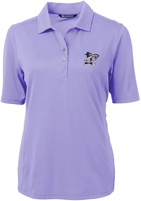 Cutter and Buck K-State Wildcats Womens Lavender Virtue Short Sleeve Polo Shirt