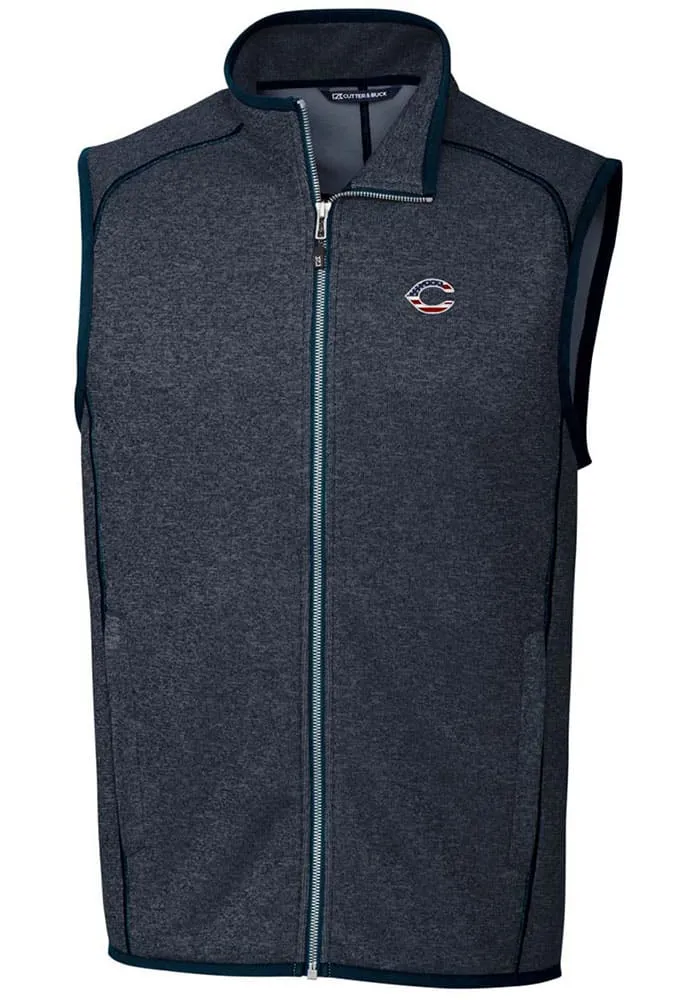 Cutter and Buck Cincinnati Reds Mens Navy Blue Mainsail Sleeveless Jacket