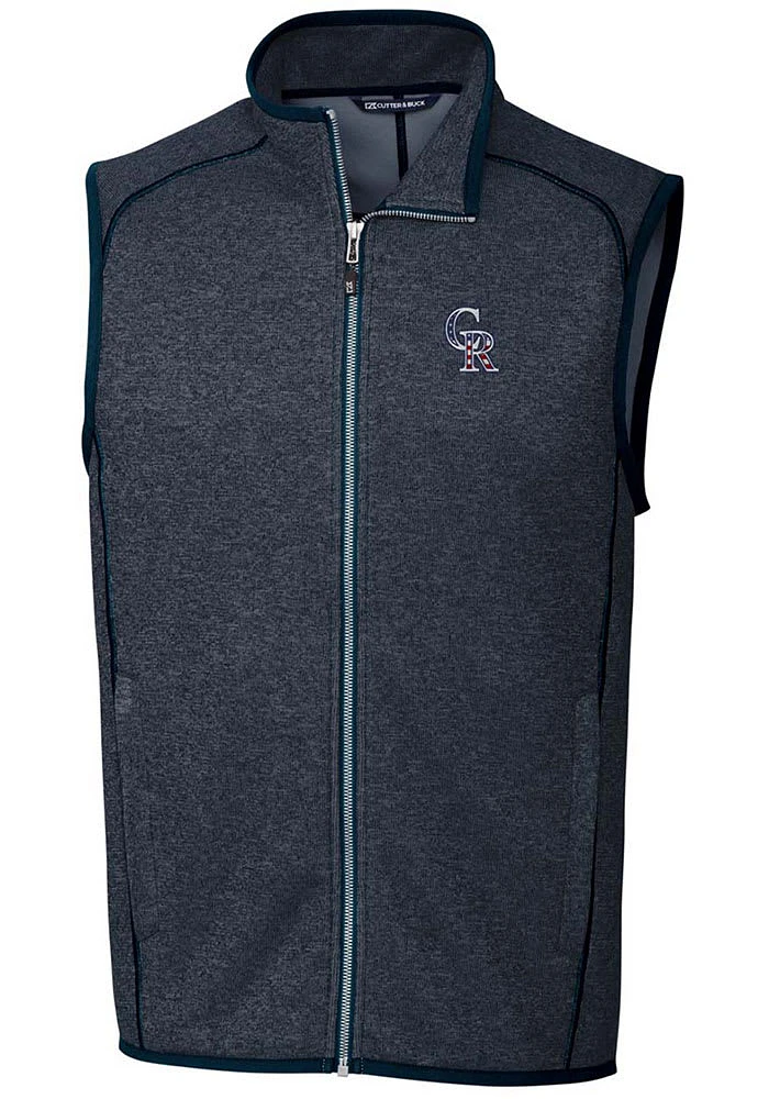 Cutter and Buck Colorado Rockies Mens Navy Blue Mainsail Sleeveless Jacket
