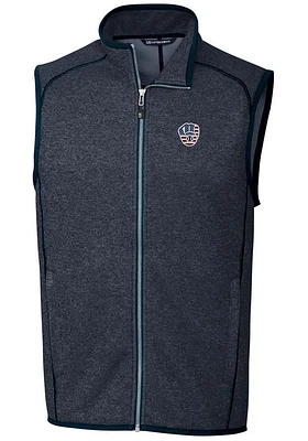 Cutter and Buck Milwaukee Brewers Mens Navy Blue Mainsail Sleeveless Jacket