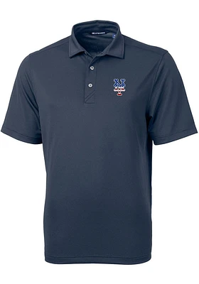 Cutter and Buck New York Mets Navy Blue Virtue Eco Pique Big Tall Polo