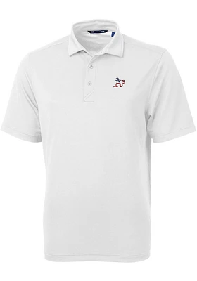 Cutter and Buck Oakland Athletics White Stars Stripes Virtue Eco Pique Big Tall Polo