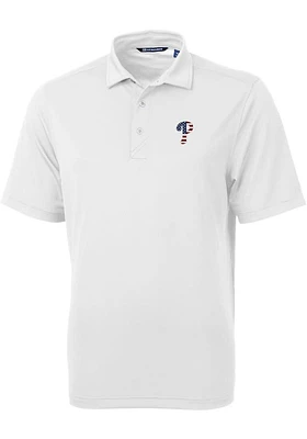 Cutter and Buck Philadelphia Phillies White Stars Stripes Virtue Eco Pique Big Tall Polo