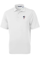 Cutter and Buck Philadelphia Phillies White Stars Stripes Virtue Eco Pique Big Tall Polo