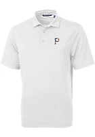 Cutter and Buck Pittsburgh Pirates White Stars Stripes Virtue Eco Pique Big Tall Polo