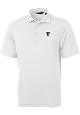 Cutter and Buck Texas Rangers White Stars Stripes Virtue Eco Pique Big Tall Polo