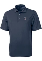 Cutter and Buck Texas Rangers Navy Blue Virtue Eco Pique Big Tall Polo