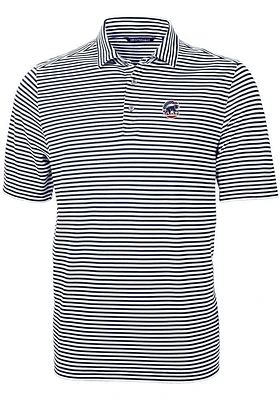 Cutter and Buck Chicago Cubs Navy Blue Stars Stripes Virtue Eco Pique Stripe Big Tall Po..