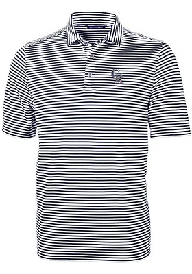 Cutter and Buck Colorado Rockies Navy Blue Virtue Eco Pique Stripe Big Tall Polo