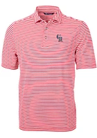 Cutter and Buck Colorado Rockies Red Virtue Eco Pique Stripe Big Tall Polo