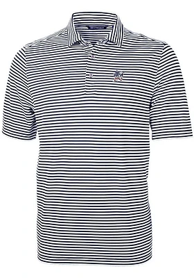 Cutter and Buck Miami Marlins Navy Blue Virtue Eco Pique Stripe Big Tall Polo