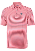 Cutter and Buck Milwaukee Brewers Red Virtue Eco Pique Stripe Big Tall Polo
