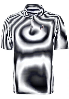 Cutter and Buck Pittsburgh Pirates Navy Blue Virtue Eco Pique Stripe Big Tall Polo