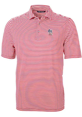 Cutter and Buck St Louis Cardinals Red Stars Stripes Virtue Eco Pique Stripe Big Tall Po..