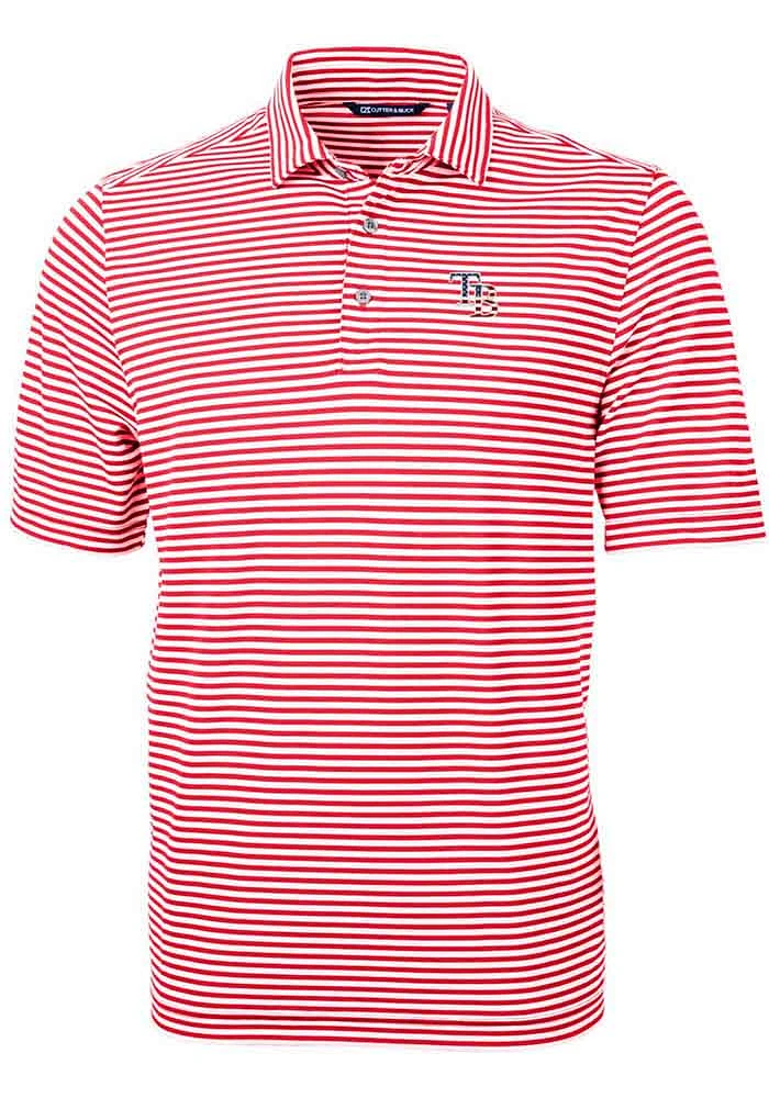 Cutter and Buck Tampa Bay Rays Red Virtue Eco Pique Stripe Big Tall Polo