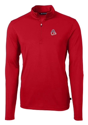 Cutter and Buck Baltimore Orioles Mens Red Americana Virtue Eco Pique Big Tall Qtr Zip