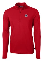 Cutter and Buck Chicago Cubs Mens Red Americana Virtue Eco Pique Big Tall Qtr Zip