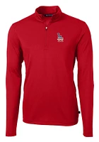 Cutter and Buck Los Angeles Dodgers Mens Red Americana Virtue Eco Pique Big Tall Qtr Zip