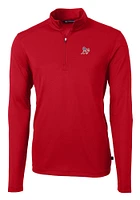 Cutter and Buck Oakland Athletics Mens Red Americana Virtue Eco Pique Big Tall Qtr Zip