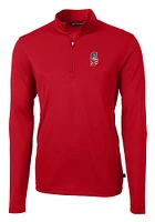 Cutter and Buck Seattle Mariners Mens Red Americana Virtue Eco Pique Big Tall Qtr Zip