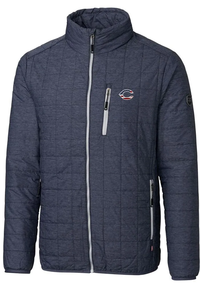 Cutter and Buck Cincinnati Reds Mens Navy Blue Rainier PrimaLoft Big Tall Lined Jacket