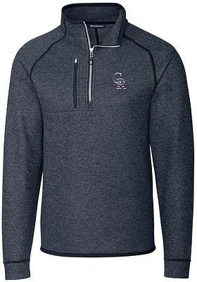 Cutter and Buck Colorado Rockies Mens Navy Blue Mainsail Sweater Big Tall Qtr Zip