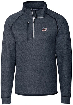 Cutter and Buck Oakland Athletics Mens Navy Blue Mainsail Sweater Big Tall Qtr Zip