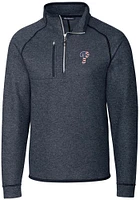 Cutter and Buck Philadelphia Phillies Mens Navy Blue Mainsail Sweater Big Tall Qtr Zip