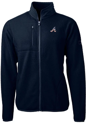 Cutter and Buck Atlanta Braves Mens Navy Blue Americana Cascade Sherpa Big Tall Light Weight..