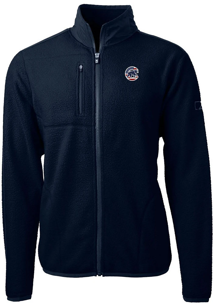 Cutter and Buck Chicago Cubs Mens Navy Blue Americana Cascade Sherpa Big Tall Light Weight J..