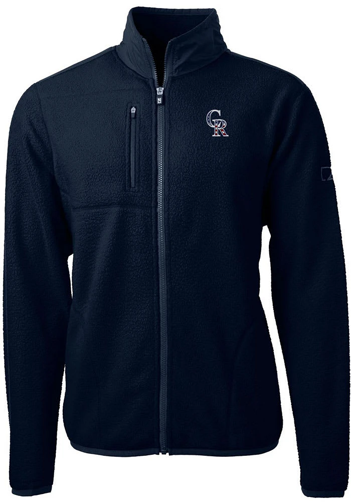Cutter and Buck Colorado Rockies Mens Navy Blue Americana Cascade Sherpa Big Tall Light Weig..