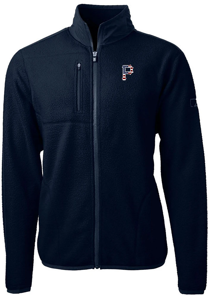Cutter and Buck Pittsburgh Pirates Mens Navy Blue Americana Cascade Sherpa Big Tall Light We..