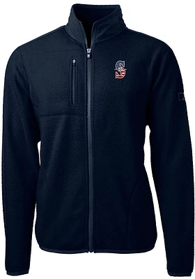 Cutter and Buck Seattle Mariners Mens Navy Blue Americana Cascade Sherpa Big Tall Light Weig..