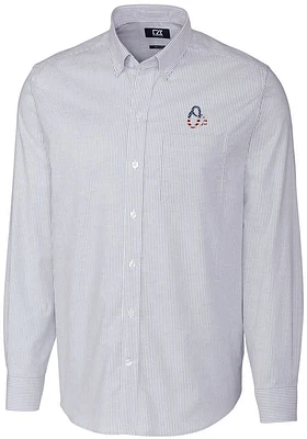 Cutter and Buck Baltimore Orioles Mens Light Blue Stretch Oxford Stripe Big Tall Dress Shirt