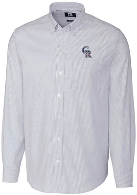 Cutter and Buck Colorado Rockies Mens Light Blue Stretch Oxford Stripe Big Tall Dress Shirt