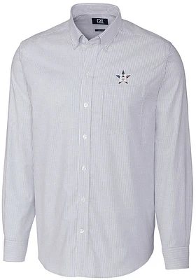 Cutter and Buck Houston Astros Mens Light Blue Stretch Oxford Stripe Big Tall Dress Shirt