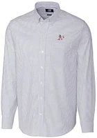 Cutter and Buck Oakland Athletics Mens Light Blue Stretch Oxford Stripe Big Tall Dress Shirt