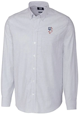 Cutter and Buck San Francisco Giants Mens Light Blue Stretch Oxford Stripe Big Tall Dress Sh..