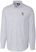 Cutter and Buck St Louis Cardinals Mens Light Blue Stretch Oxford Stripe Big Tall Dress Shir..