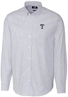 Cutter and Buck Texas Rangers Mens Light Blue Stretch Oxford Stripe Big Tall Dress Shirt
