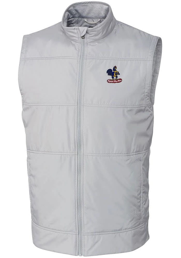 Cutter and Buck Delaware Fightin' Blue Hens Mens Grey Stealth Hybrid Quilted Vest Big Tall V..